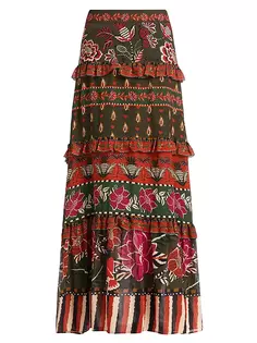 Многоярусная длинная юбка Ainika с цветочным принтом Farm Rio, мультиколор