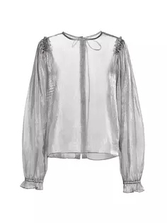Полупрозрачная блузка цвета металлик Freya Free People, цвет silver