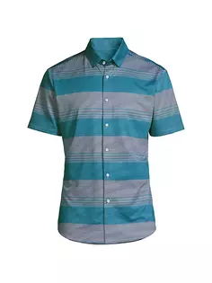Классическая рубашка в полоску с короткими рукавами Halyard Set Mizzen+Main, цвет set sail stripe