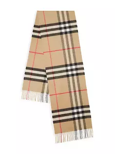 Классический кашемировый шарф в гигантскую клетку Burberry, цвет archive beige