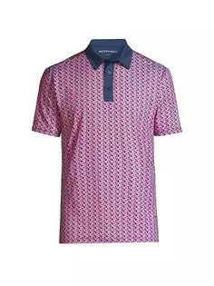 Рубашка-поло с треугольными чашечками Versa Mizzen+Main, цвет tea rose triangle geo