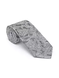 Шелковый галстук с пейсли Brunello Cucinelli, серый