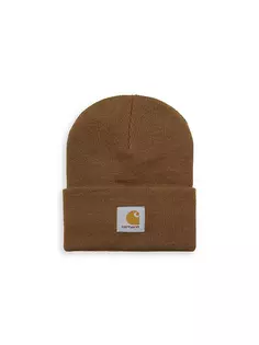 Шапка ребристой вязки с логотипом Carhartt Wip, цвет hamilton brown