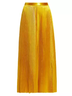 Атласная юбка макси со складками Rami Ulla Johnson, цвет sunsprite