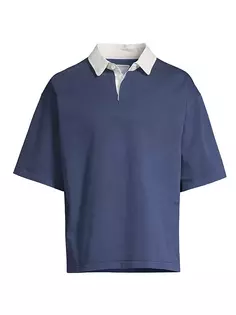 Рубашка поло из японского джерси стираного цвета Bottega Veneta, цвет thunder