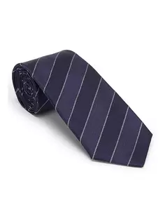 Полосатый шелковый галстук с шевроном Brunello Cucinelli, синий