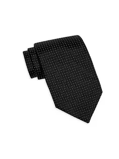 Шелковый галстук в горошек David Donahue, черный