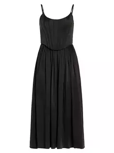 Шелковое корсетное платье Zimmermann, черный