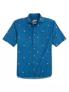 Рубашка из смесового хлопка с вышивкой Chappy Hula Johnnie O, цвет wake