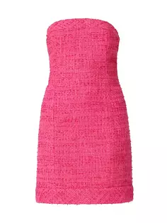 Твидовое мини-платье без бретелек Laila Shoshanna, пурпурный