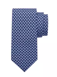 Черепаховый шелковый галстук Ferragamo, синий