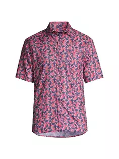 Рубашка Looper из смесового хлопка с абстрактным рисунком Johnnie O, цвет maliblu
