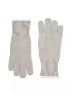 Кашемировые вязаные перчатки Brunello Cucinelli, белый