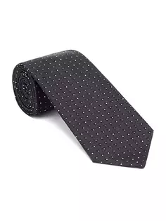 Шелковый галстук с жаккардовым узором в горошек Brunello Cucinelli, черный