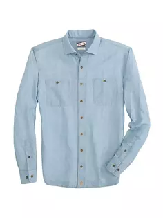 Рубашка из смесового льна Morgan Chambray Johnnie O, цвет chambray