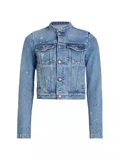 Джинсовая куртка с брызгами краски Mm6 Maison Margiela, синий