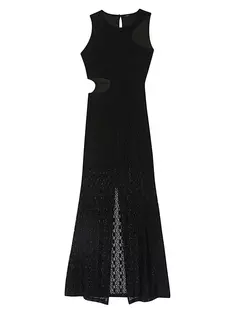 Кружевное платье макси Maje, черный