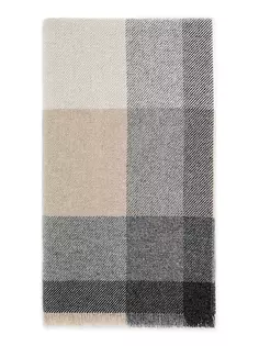 Саржевый шарф в клетку из шерсти и кашемира Brunello Cucinelli, серый