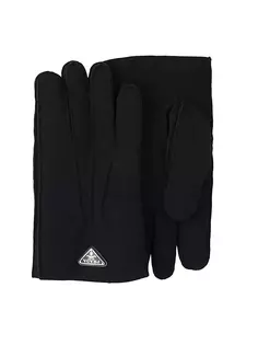 Замшевые перчатки из овчины Prada, черный