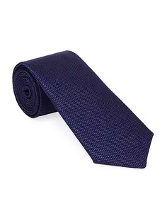 Текстурированный шелковый галстук из твила Brunello Cucinelli, синий