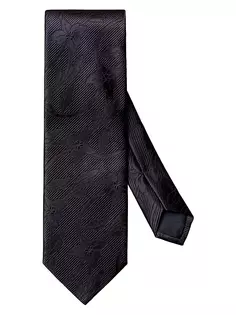Жаккардовый шелковый галстук с цветочным принтом Eton, темно-синий