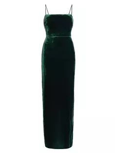Бархатное платье макси Frankie Reformation, цвет forest green