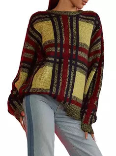 Жаккардовый свитер из смесовой шерсти и мохера Cynthia Rowley, желтый