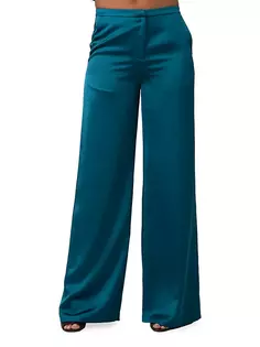 Атласные брюки широкого кроя Nolita Trina Turk, синий