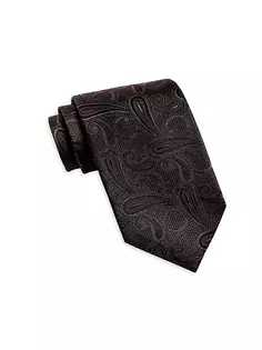 Текстурированный жаккардовый шелковый галстук David Donahue, черный