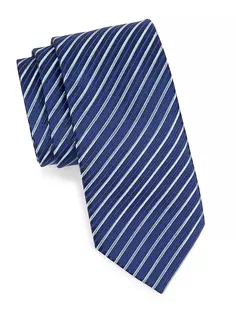 Полосатый шелковый галстук Charvet, синий