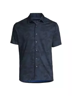 Камуфляжная рубашка на пуговицах спереди Stone Rose, темно-синий