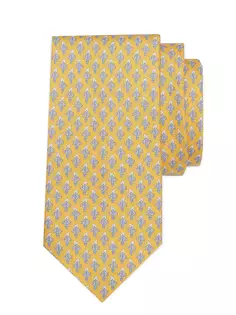 Рыбий шелковый галстук Ferragamo, желтый