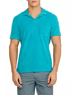 Рубашка индивидуального кроя из хлопковой махровой ткани Orlebar Brown, цвет crystal sea