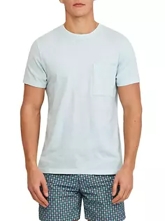 Хлопковая футболка классического кроя Orlebar Brown, цвет clear sky