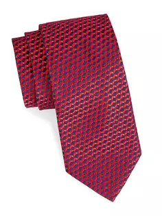 Шелковый жаккардовый галстук Neat Geo Block Charvet, красный