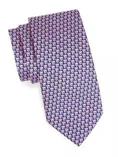 Шелковый жаккардовый галстук «Парусник» Charvet, темно-розовый