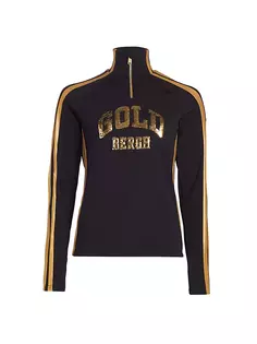 Вязаный свитер с логотипом Goblet Goldbergh, цвет black gold