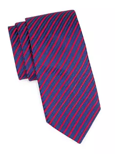 Полосатый шелковый галстук Charvet, красный