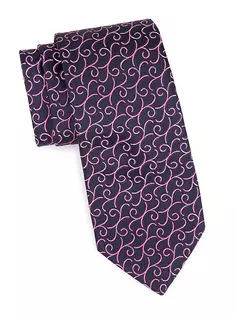 Аккуратный шелковый галстук New с узором пейсли Charvet, темно-розовый