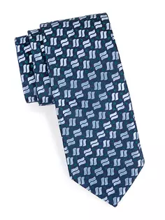 Аккуратный шелковый галстук в несколько полосок Charvet, синий