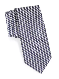 Шелковый жаккардовый галстук Neat Geo Block Charvet, белый