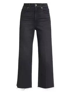 Укороченные джинсы Anessa с высокой посадкой Paige, черный