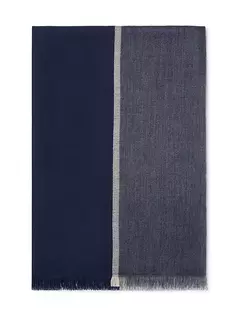 Шарф с цветными блоками из кашемира и шелка Brunello Cucinelli, цвет blue grey