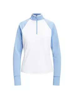 Футболка-пуловер из джерси с молнией в четверть Rlx Ralph Lauren, цвет ceramic white blue lagoon