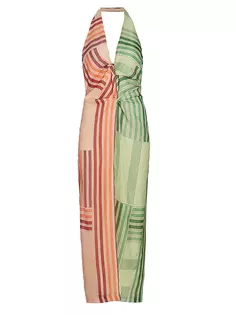 Платье макси Reflexión Marisol из перекрученного шелка и шерсти Sir., цвет multi stripe