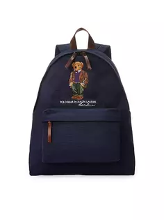 Рюкзак с кожаной отделкой и логотипом Big Bear Polo Ralph Lauren, цвет newport navy