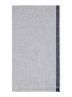 Диагональный шарф из шерсти и кашемира с полосатым краем Brunello Cucinelli, серый