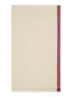 Диагональный шарф из шерсти и кашемира с полосатым краем Brunello Cucinelli, цвет sand