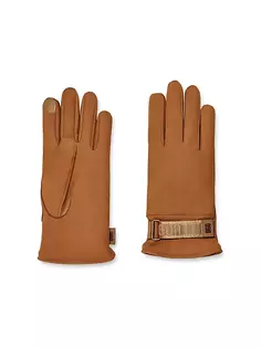 Замшевые перчатки с логотипом Ugg, цвет chestnut