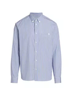 Рубашка из хлопкового поплина Thomas Mason Sacai, цвет blue stripe
